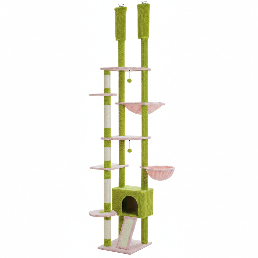 Cactus 229cm - Fond blanc Pink