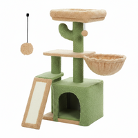 Petit arbre à chat cactus — plateformes bois et griffoir sisal